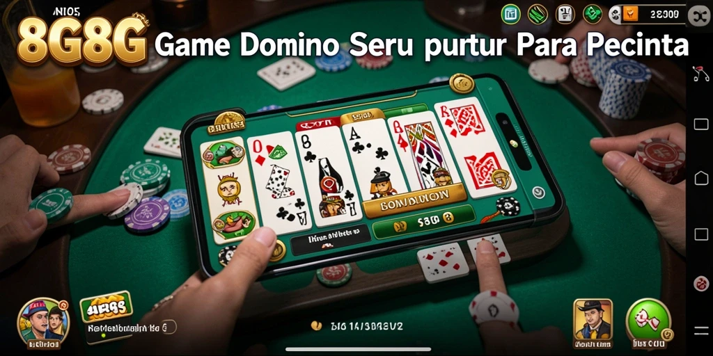 Screenshot gameplay 8G8G yang menunjukkan keseruan permainan Domino.