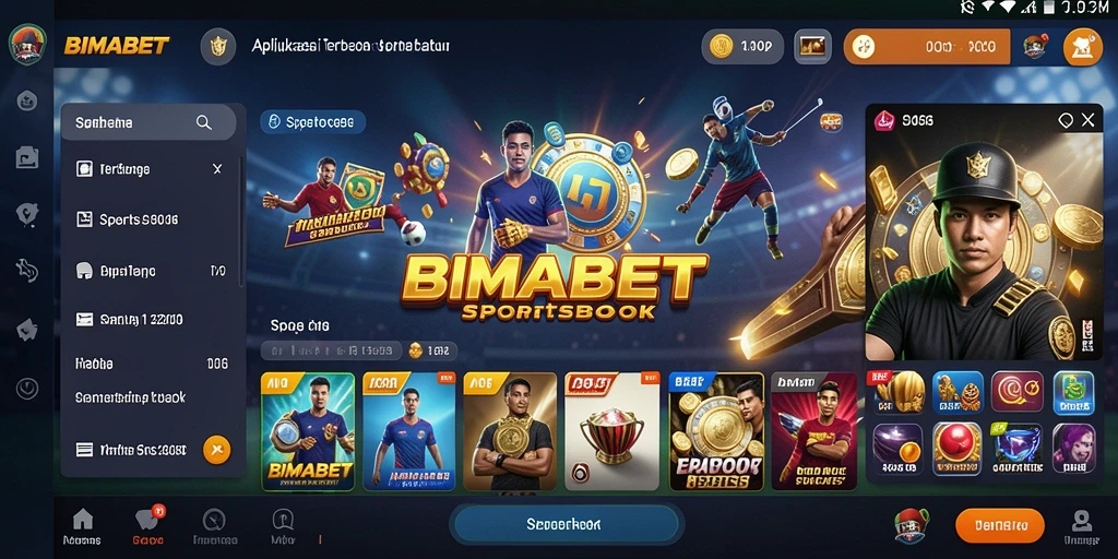 Tampilan gameplay menarik dari aplikasi Sportsbook BIMABET.