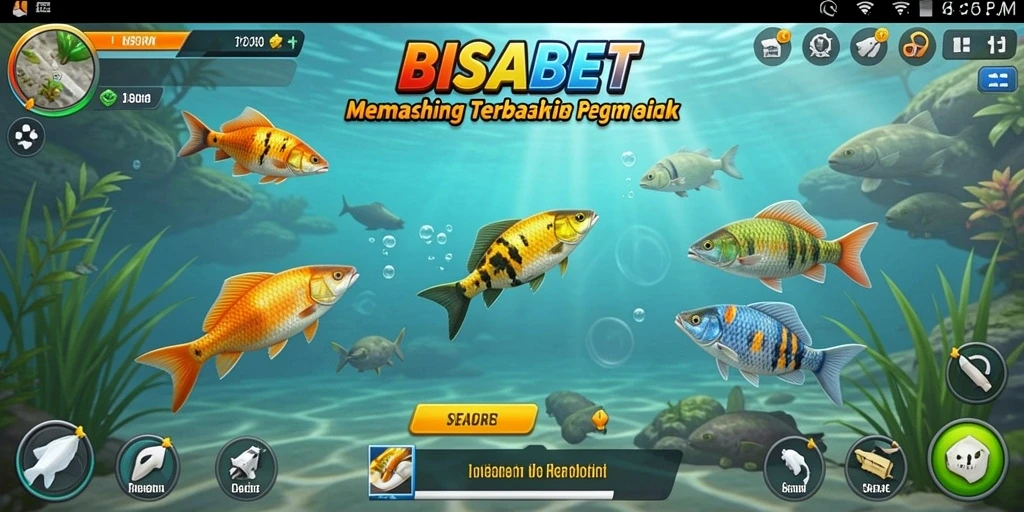 Tampilan gameplay BISABET dengan aksi memancing yang menarik.