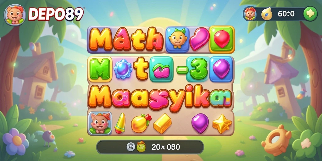 Tampilan gameplay seru DEPO89 dengan kombinasi item Match-3.