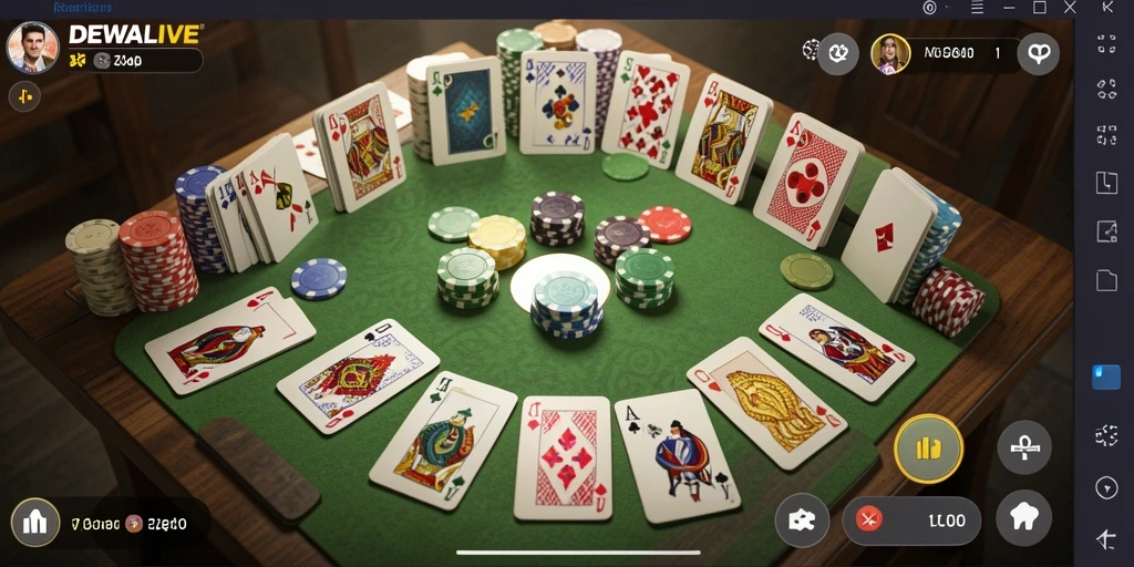 Screenshot DEWALIVE yang menunjukkan serunya permainan Gaple.