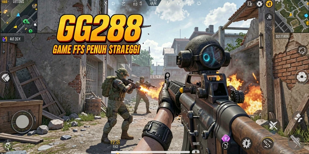 Tampilan gameplay FPS yang seru dan mendebarkan.