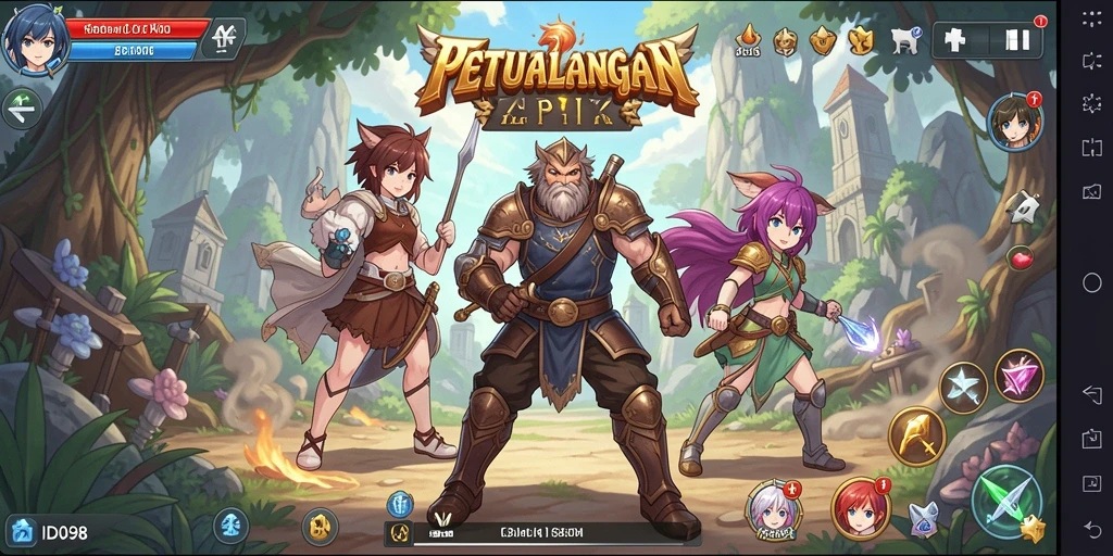 Tampilan gameplay <strong>ID098</strong> yang penuh aksi dan karakter menarik.