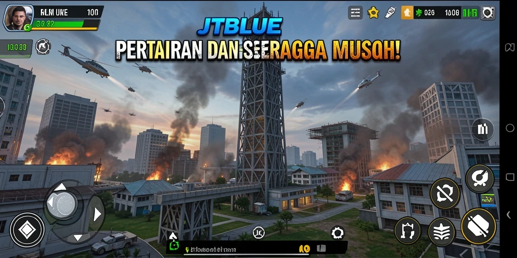 Tampilan gameplay JTBLUE yang menegangkan dan grafis yang memukau.