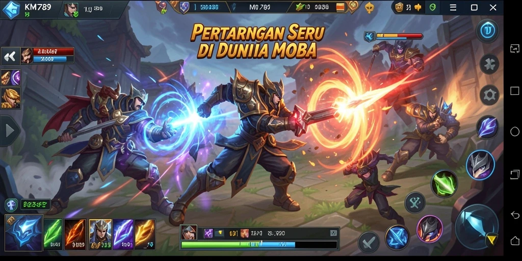 Tampilan gameplay seru dalam KM789 dengan pertarungan tim yang mendebarkan.