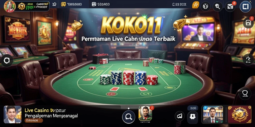 Gambaran gameplay Live Casino di KOKO11 dengan dealer langsung.
