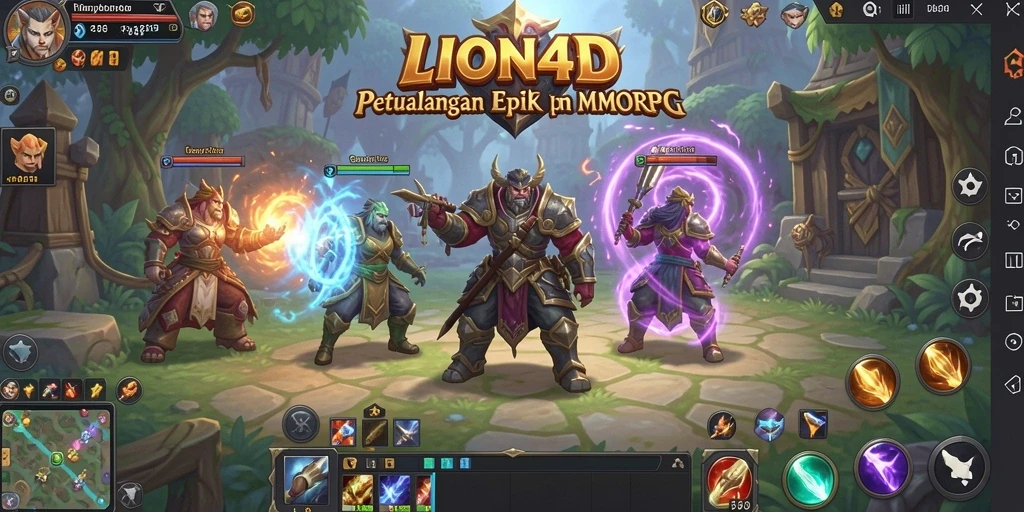 Screenshot gameplay LION4D yang menampilkan petualangan mendebarkan di dunia MMORPG.