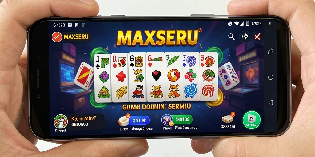 Tampilan permainan Domino MAXSERU yang seru dan menghibur.