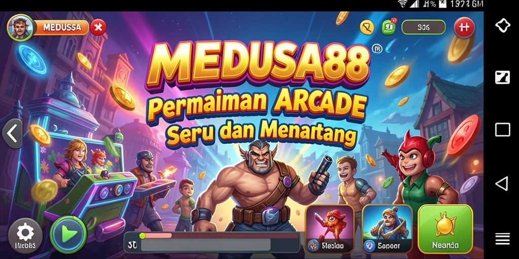 Screenshot MEDUSA88 menunjukkan aksi gameplay arcade yang menyenangkan dan menantang.