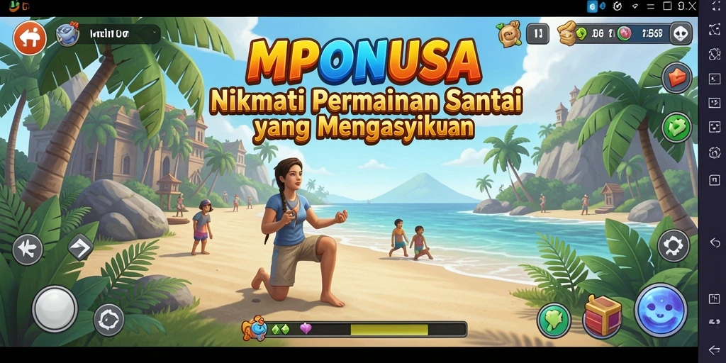 Tampilan gameplay MPONUSA yang menyenangkan dan penuh warna.