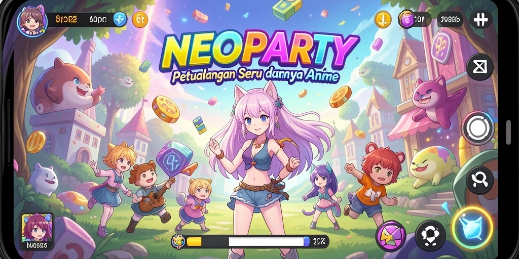 Gambaran epic dari gameplay NEOPARTY yang memikat.