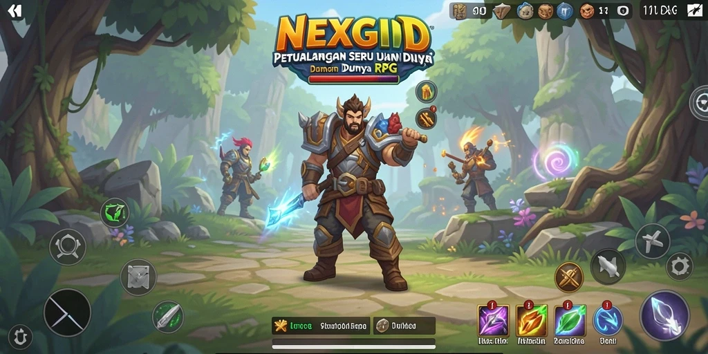 Screenshot NEXGID menampilkan aksi seru dalam gameplay RPG.