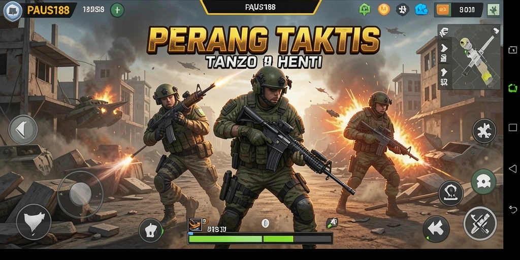 Tampilan aksi mendebarkan dalam game PAUS188, dengan grafis yang memukau.