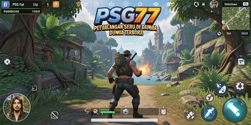 Screenshot menunjukkan karakter dalam aksi di dunia terbuka yang menakjubkan.
