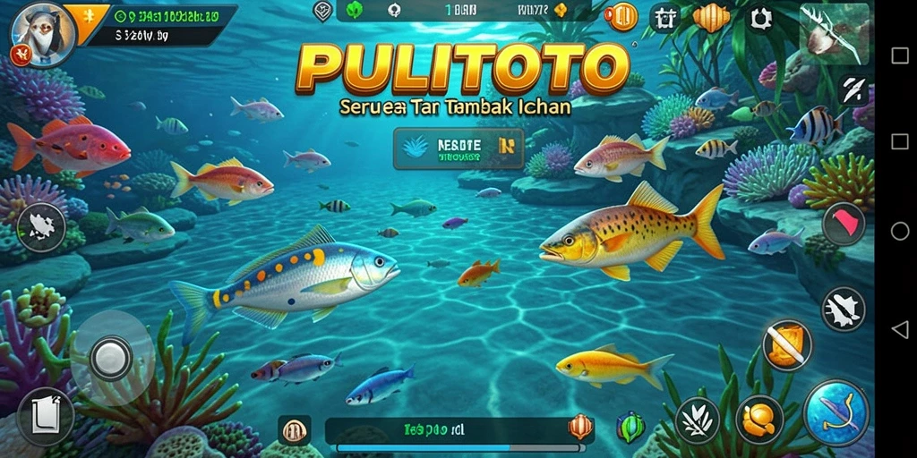 Gameplay seru PULITOTO dengan aksi menembak ikan.
