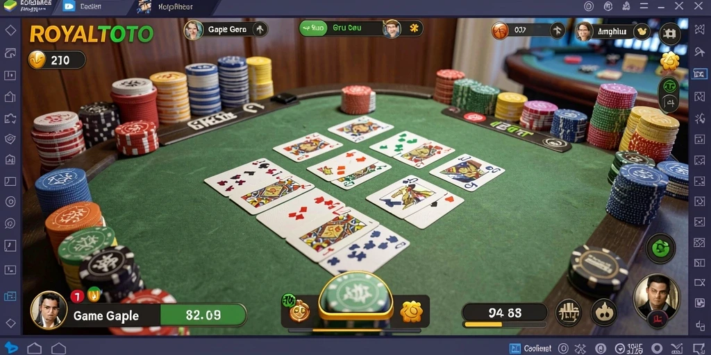 Tampilan gameplay seru dari ROYALTOTO dalam permainan Gaple.