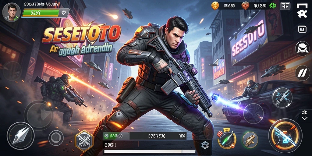 Screenshot menampilkan aksi mendebarkan dalam gameplay SESETOTO.