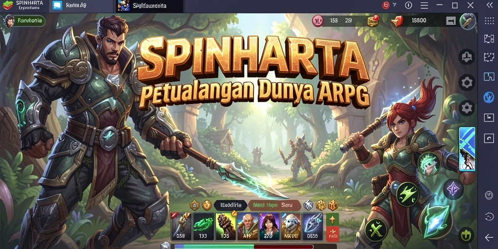 Tampilan gameplay menarik dari SPINHARTA saat melawan monster.