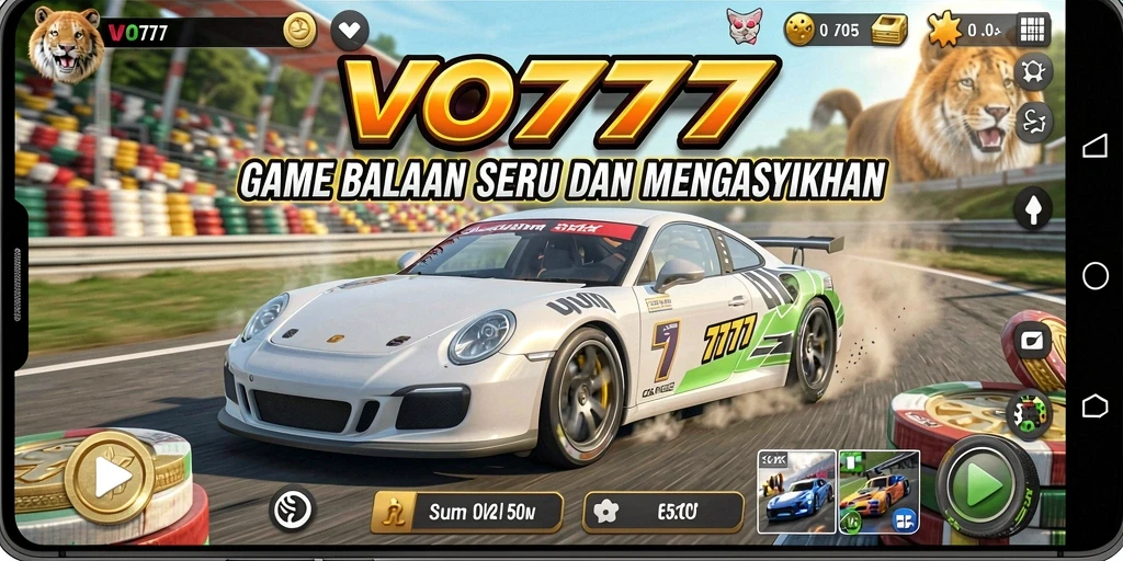Tampilan gameplay balapan seru dan mendebarkan dari VO777.