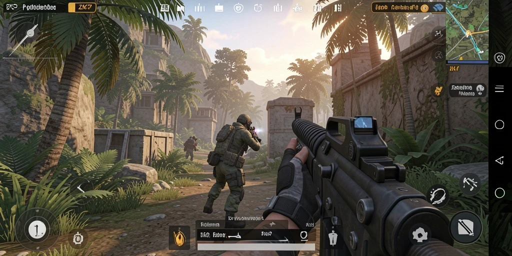Screenshot ZK7 menampilkan aksi penuh dalam pertempuran FPS yang mendebarkan.